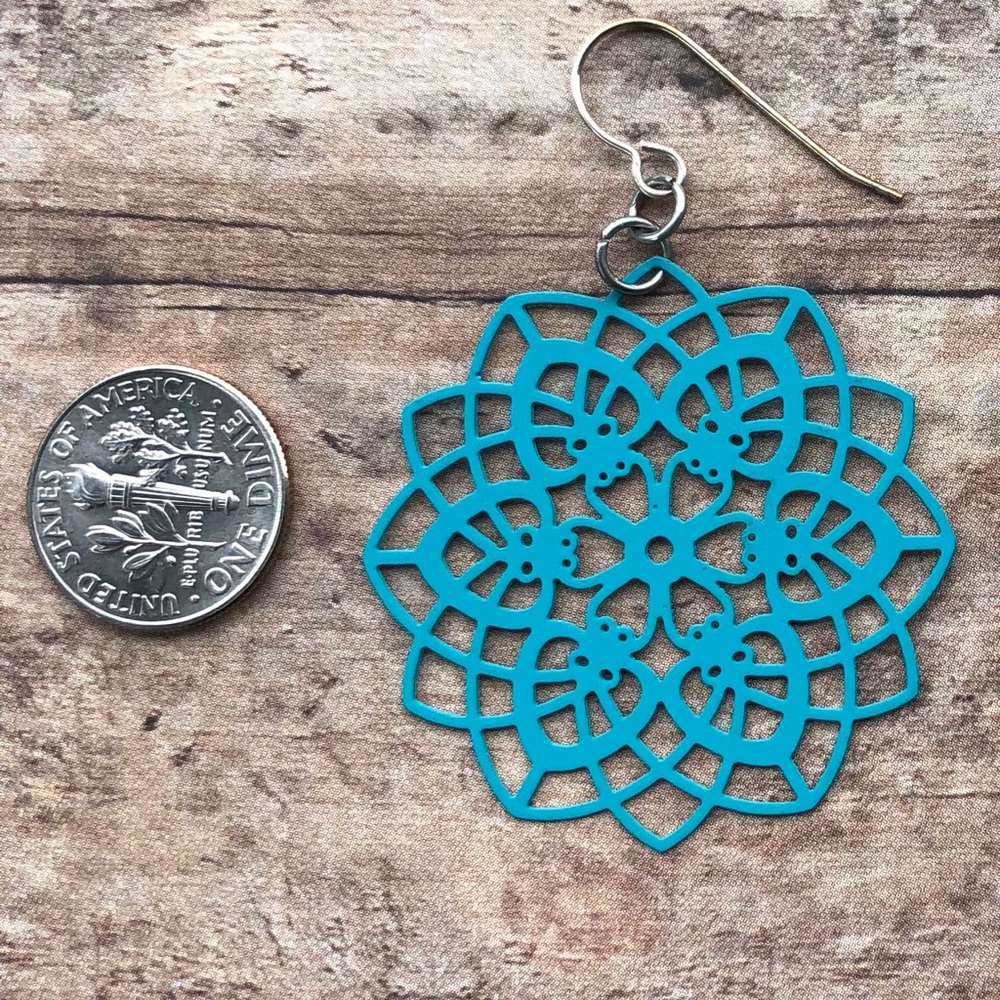 Black kaleidoscope earrings
